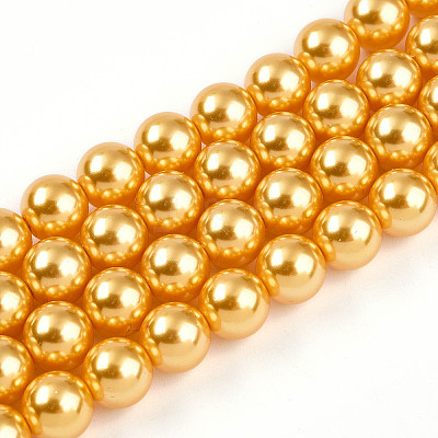 Baking Paint Pearlized Glass Pearl Bead Strands HY-N002-8mm-A08-1