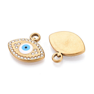 304 Stainless Steel Rhinestone Pendants STAS-N110-50A-G-1