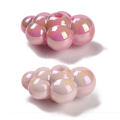 UV Plating Opaque Rainbow Iridescent Acrylic Beads SACR-R001-10A-1