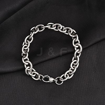Tarnish Resistant 304 Stainless Steel Cable Chain Bracelets X-BJEW-I238-09P-1