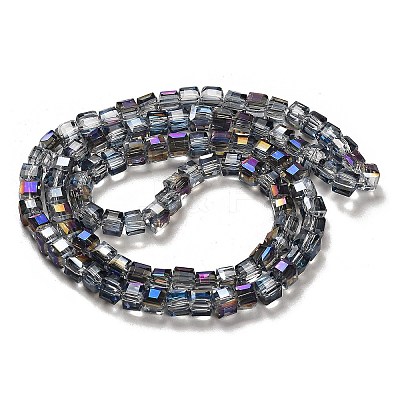 Electroplate Glass Beads Strands X-EGLA-D018-4x4mm-18-1