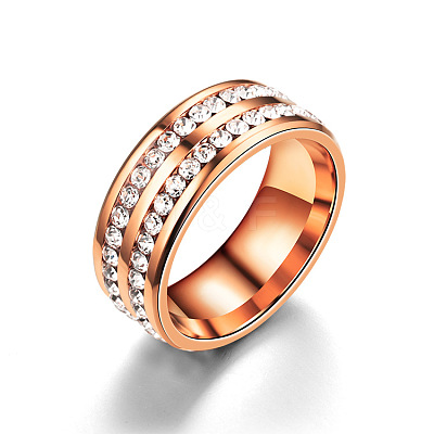 201 Stainless Steel Rhinestone Finger Ring FS-WGE7DD5-20-1