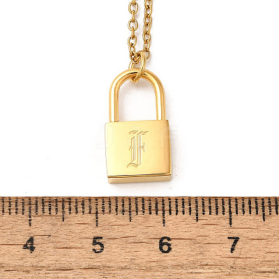 304 Stainless Steel Rolo Chain Pendant Necklaces NJEW-S444-01G-06-1