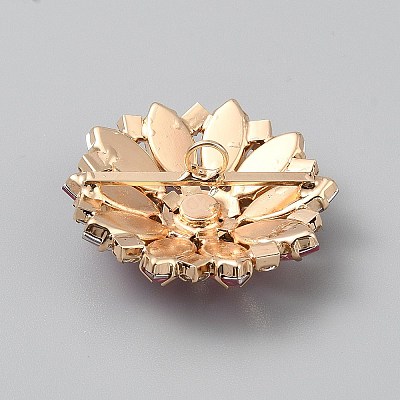 Alloy & Glass & Rhinestone Shank Buttons BUTT-WH0029-54B-1