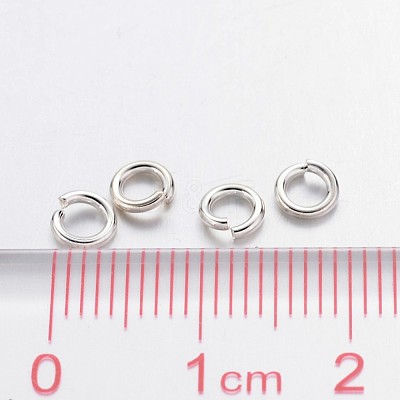 Silver Color Plated Brass Open Jump Rings X-JRC4MM-NFS-1