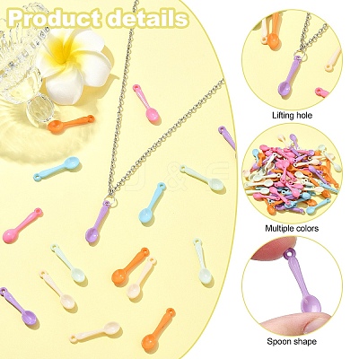 100Pcs Opaque Acrylic Pendants OACR-YW0001-96-1