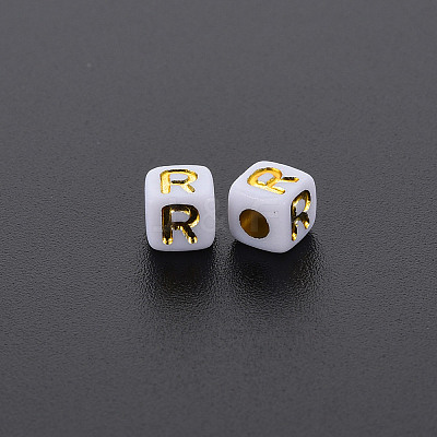 Opaque White Acrylic Beads X-MACR-Q242-010R-1