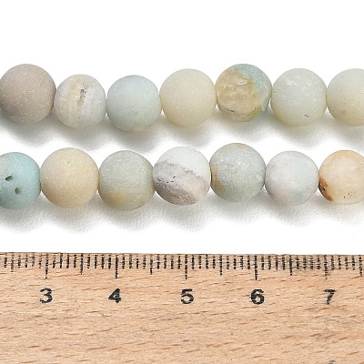 Natural Frosted Flower Amazonite Beads Strands GG-CBA6382-A04-8mm-02-1