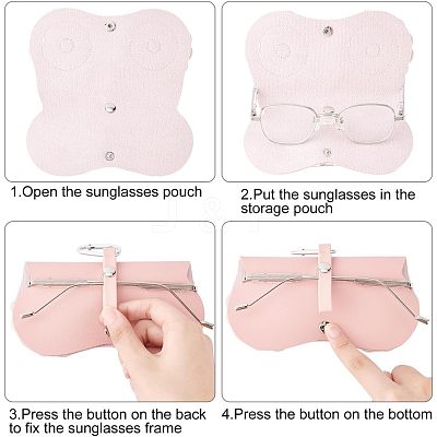 3Pcs Portable PU Imitation Leather Glasses Bag AJEW-NB0003-35-1