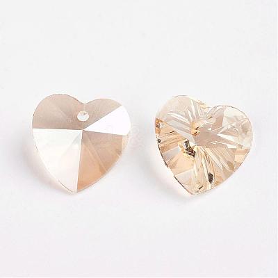 Faceted K9 Glass Charms EGLA-P026-H03-1
