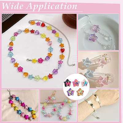50Pcs 5 Styles Opaque & Transparent Acrylic Enamel Beads OACR-PH0004-61-1