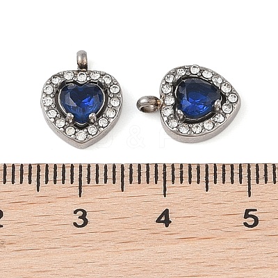 304 Stainless Steel Cubic Zirconia Pendants STAS-A076-02P-02-1