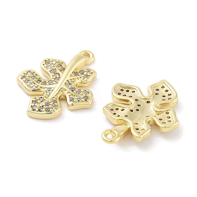 Brass Micro Pave Clear Cubic Zirconia Pendants ZIRC-P120-13G-1