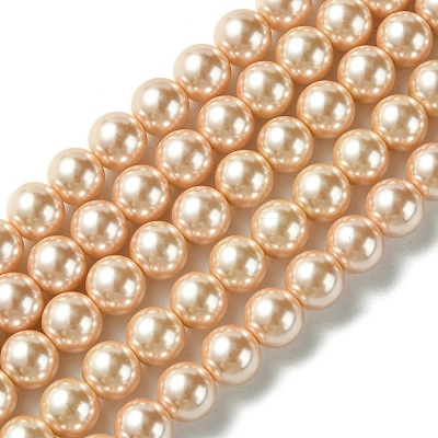Eco-Friendly Dyed Glass Pearl Round Beads Strands HY-A002-8mm-RB092-1