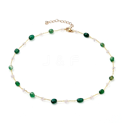 Nuggets Natural Gemstone Beaded Necklaces NJEW-JN03188-1