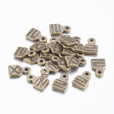 Tibetan Style Alloy Envelope Carved Heart and Word Made with Love Charms for Gift Making X-MLF0643Y-1