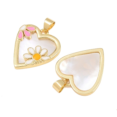 Brass Enamel Pendants KK-S526-52G-1