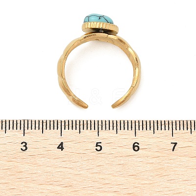 Natural Turquoise Finger Rings LS-RJEW-Q006-01G-G-1
