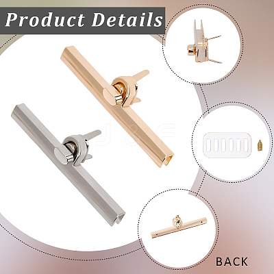 4Pcs 2 Colors Zinc Alloy Twist Bag Lock Purse Catch Clasps PURS-CP0001-04-1