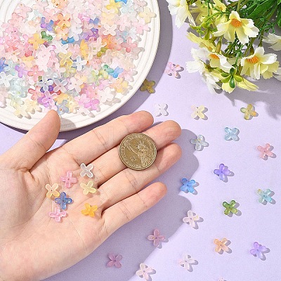 50G Metal Enlaced Acrylic Bead Caps OACR-YW0003-99A-1