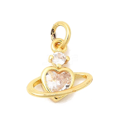 Brass Pave Cubic Zirconia Pendants KK-P343-05G-1