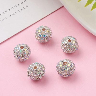 Alloy Rhinestone Beads X-RB-A034-10mm-A28S-1