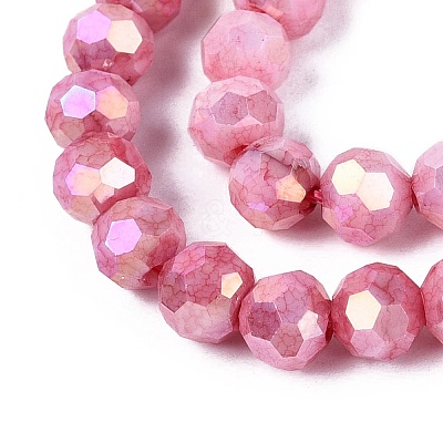 Anti-Tarnish Electroplate Glass Beads Strands EGLA-ZX010-6mm-03-1