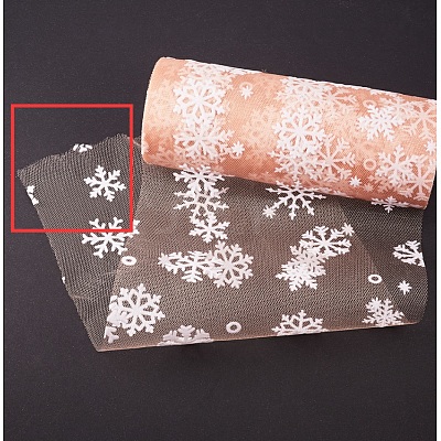 Snowflake Deco Mesh Ribbons OCOR-P010-G03-1