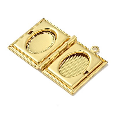 Brass Locket Pendants KK-Q019-11G-1