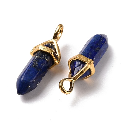 Natural Lapis Lazuli Pointed Pendants G-K329-30G-1