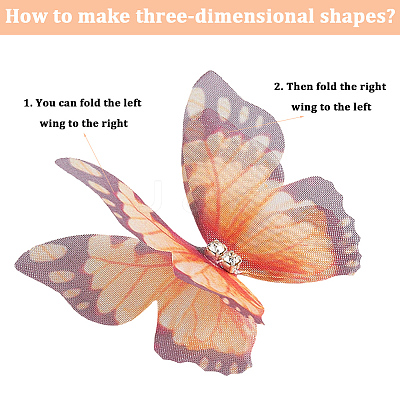 60Pcs 12 Styles 3D Gauze Butterfly Ornament Accessories FIND-SP0020-64A-1