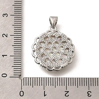 Brass with Natural Shell Carved Pendants KK-Z091-07P-02-1