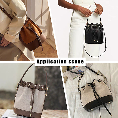2 Sets 2 Colors PU Imitation Leather Bag Drawstring Cord & Cord Slider DIY Kits DIY-WR0002-08-1