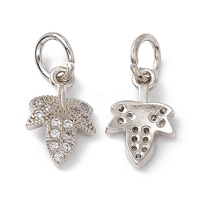 Rack Plating Brass Cubic Zirconia Charms KK-M236-10P-1