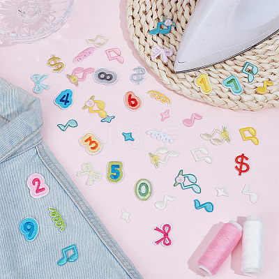 40Pcs Computerized Embroidery Polyester Iron on/Sew on Patches PATC-WH0021-071-1