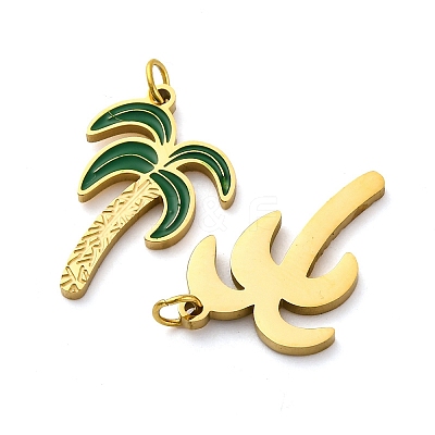 304 Stainless Steel Enamel Pendants STAS-E550-55G-1