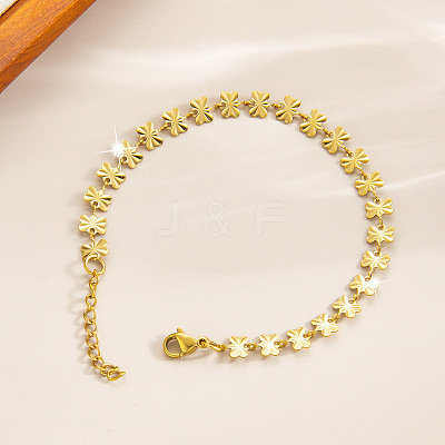 304 Stainless Steel Butterfly Link Chain Bracelets for Women WG8B455-02-1