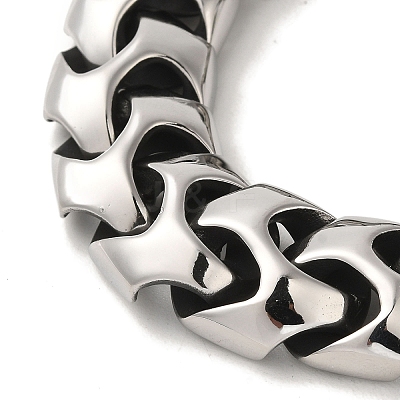 304 Stainless Steel Link Chain Bracelets for Women Men BJEW-Q341-12AS-1