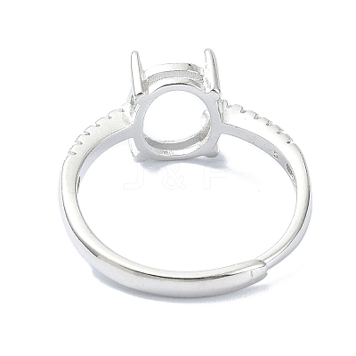 Adjustable 925 Sterling Silver 4 Prongs Ring Settings STER-K179-25P-1