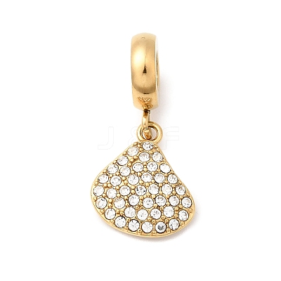 304 Stainless Steel Crystal Rhinestone Sea Animal European Dangle Charms STAS-D153-02B-G-1