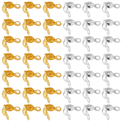 1200Pcs 2 Colors Brass Bead Tips KK-SP0001-94-1