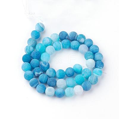 Natural Fire Crackle Agate Bead Strands G-S216-8mm-03-1