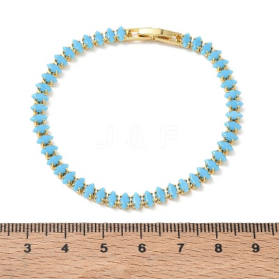 Synthetic Turquoise Tennis Bracelets KK-CBA964F-01G-01-1