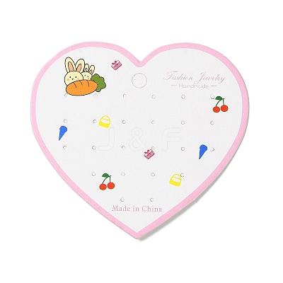 Heart Shaped Paper Earring Display Cards AJEW-A051-05-1