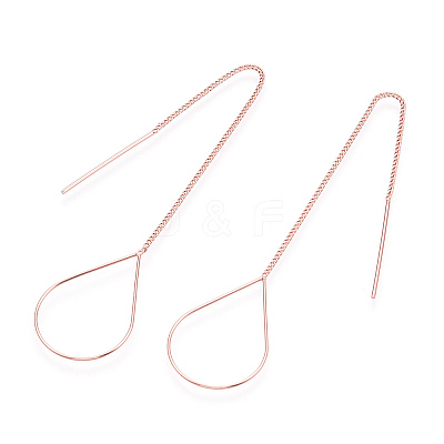 Brass Stud Earring Findings KK-S345-066RG-1