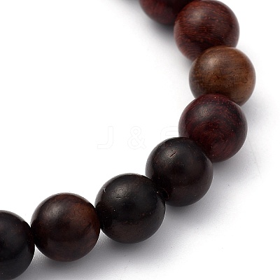 Unisex Natural Wood Beaded Stretch Bracelets X-BJEW-JB05463-04-1