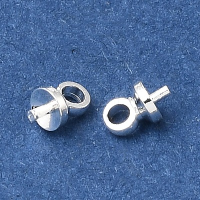 Brass Cup Pearl Peg Bails Pin Pendants KK-D110-04S-1