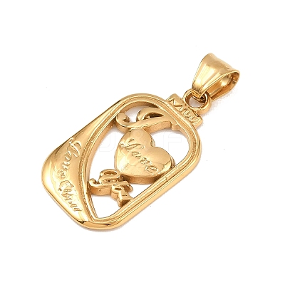 Hand Polished 304 Stainless Steel Pendants Ion Plating(IP) STAS-K316-05G-1