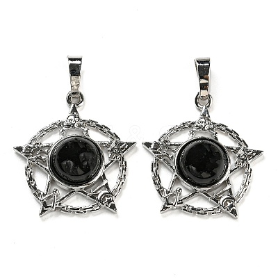 Natural Obsidian Pendants G-P517-01P-05-1