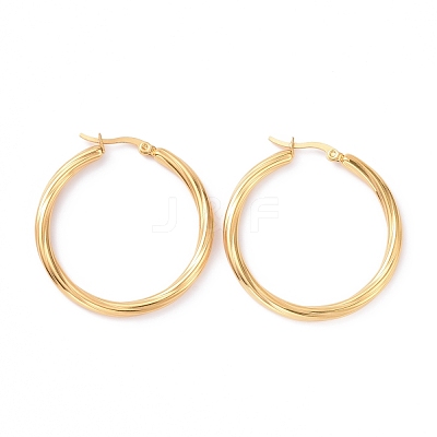 PVD Vacuum Plating 304 Stainless Steel Hoop Earrings for Women EJEW-G298-06G-1
